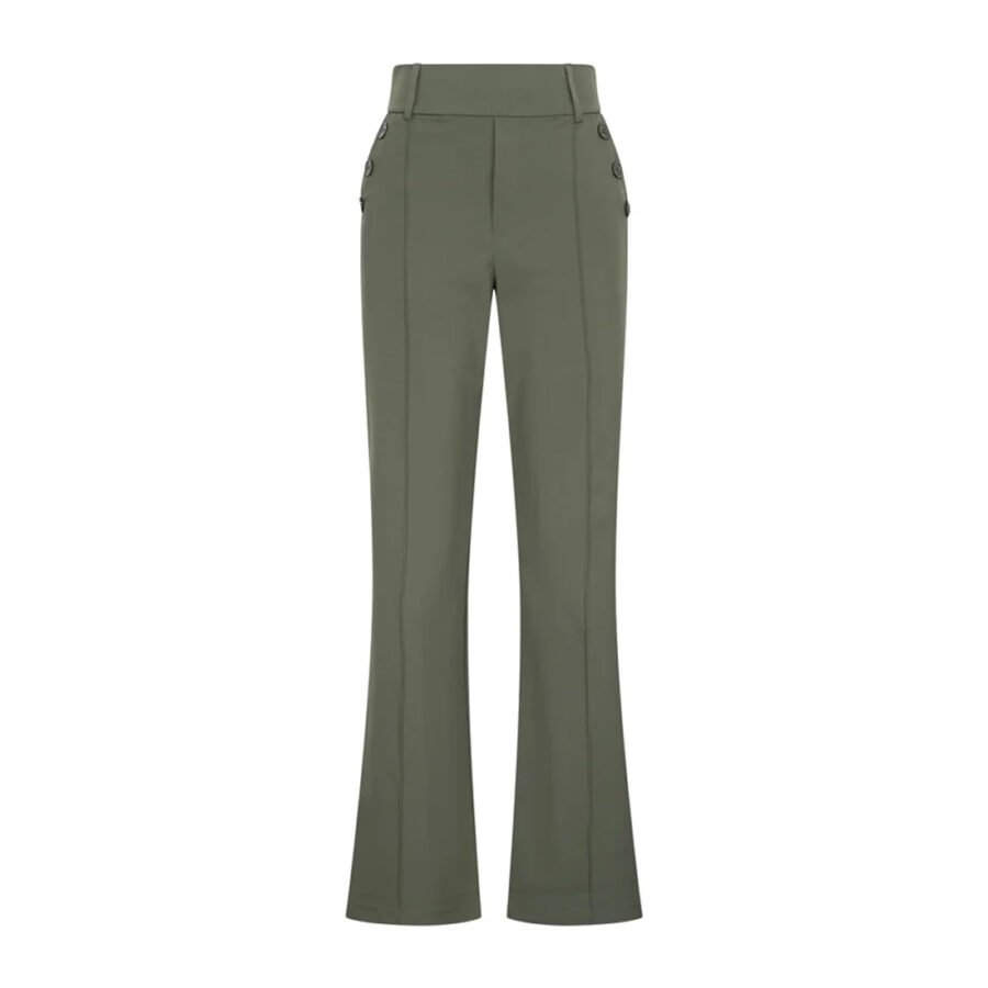 Travel Broek - Pantalon uni met knop 2195 Deep Depth