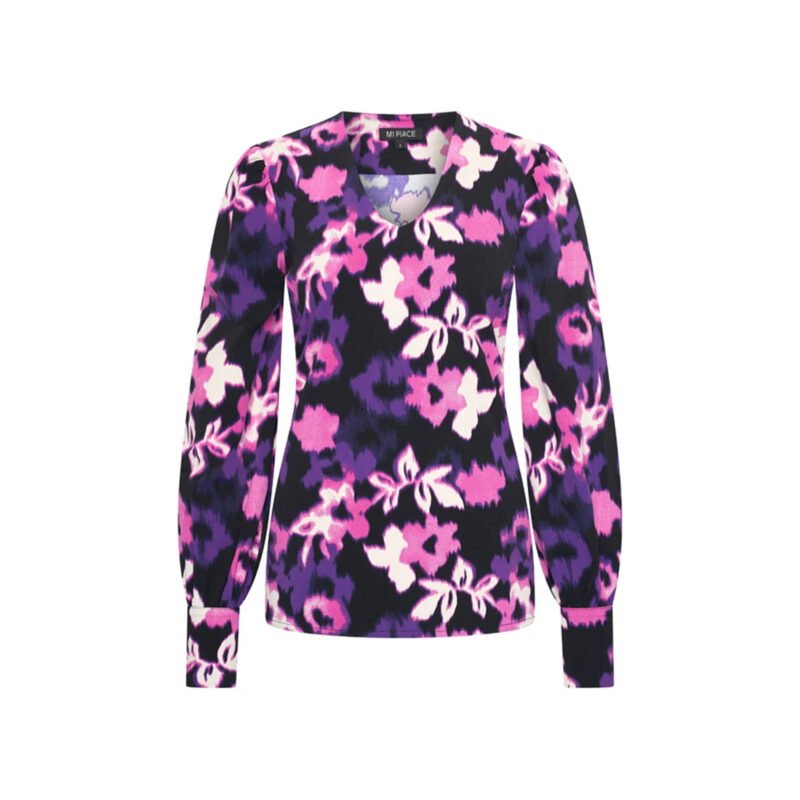 Travel Top Pofmouw  flowers print Mia 2226 Purple