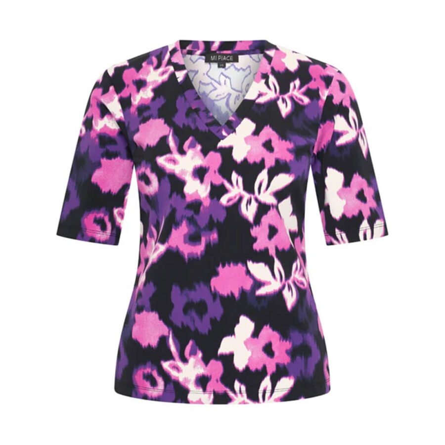 Travel Top flowers print Devi 2271 Purple