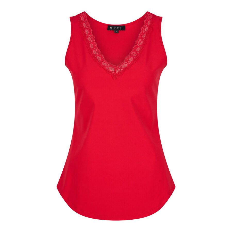 Travel Top met Kant Uni Red 2129