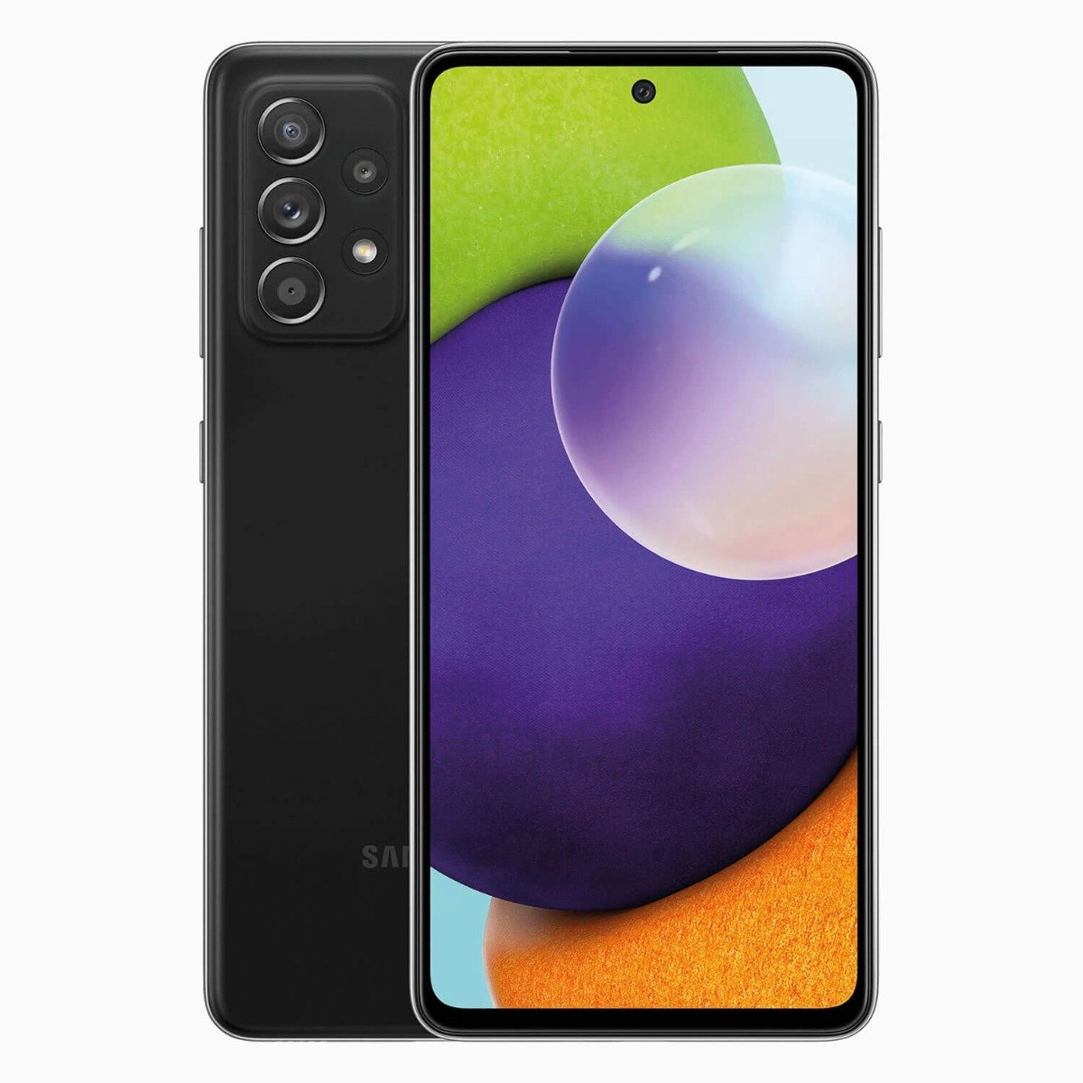 refurbished-galaxy-a52-zwart-1-voorkant-achterkant Refurbished Samsung Galaxy A52 Zwart voorkant achterkant